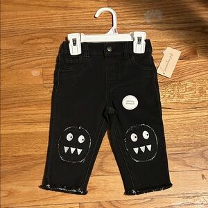 First Impressions Black Kids Jeans with Monster Patches